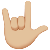 Ich-liebe-dich-Geste: mittelhelle Hautfarbe