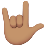 Ich-liebe-dich-Geste: mittlere Hautfarbe