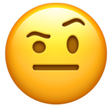 Smiley hochgezogene Augenbraue