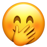 Hand über Mund Smiley