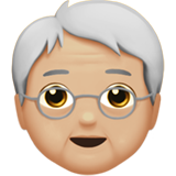 ältere Person: mittelhelle Hautfarbe