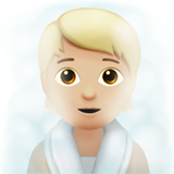 Person in Dampfsauna: mittelhelle Hautfarbe