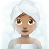 Frau in Dampfsauna: mittlere Hautfarbe