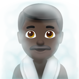 Mann in Dampfsauna: dunkle Hautfarbe