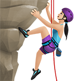 Bergsteigerin: helle Hautfarbe