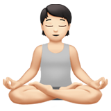 Person im Lotossitz: helle Hautfarbe
