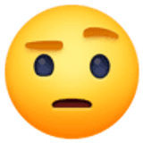 Gesicht mit hochgezogenen Augenbrauen - Facebook