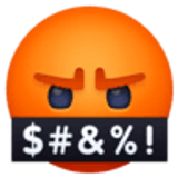 Gesicht mit Symbolen über dem Mund - Facebook