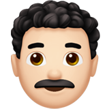 Mann: helle Hautfarbe, lockiges Haar