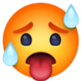 Schwitzendes Gesicht - Facebook