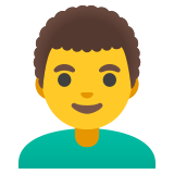 Mann: lockiges Haar - Noto Color Emoji