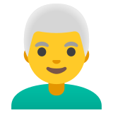 Mann: weißes Haar - Noto Color Emoji