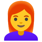 Frau: rotes Haar - Noto Color Emoji
