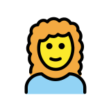 Frau: lockiges Haar - OpenMoji