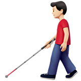 Mann mit Langstock: helle Hautfarbe