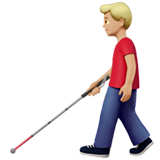 Mann mit Langstock: mittelhelle Hautfarbe