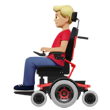 Mann in elektrischem Rollstuhl: mittelhelle Hautfarbe