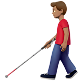 Mann mit Langstock: mittlere Hautfarbe