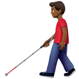 Mann mit Langstock: mitteldunkle Hautfarbe