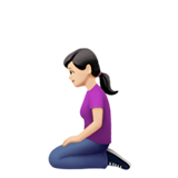 kniende Frau: helle Hautfarbe