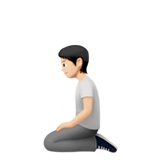 kniende Person: helle Hautfarbe