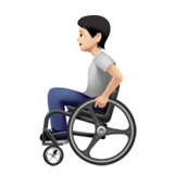 Person in manuellem Rollstuhl: helle Hautfarbe