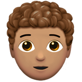Person: mittlere Hautfarbe, lockiges Haar