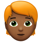 Person: mitteldunkle Hautfarbe, rotes Haar