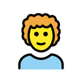 Person: lockiges Haar - OpenMoji