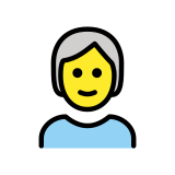 Person: weißes Haar - OpenMoji