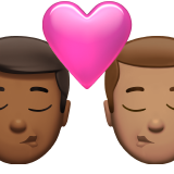 sich küssendes Paar: Mann, Mann, mitteldunkle Hautfarbe und mittlere Hautfarbe