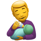 Mann füttert Baby Emoji