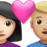 Liebespaar: Frau, Mann, helle Hautfarbe und mittelhelle Hautfarbe