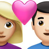 Liebespaar: Frau, Mann, mittelhelle Hautfarbe und helle Hautfarbe