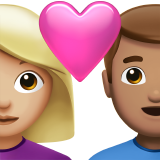 Liebespaar: Frau, Mann, mittelhelle Hautfarbe und mittlere Hautfarbe