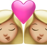 sich küssendes Paar: Frau, Frau und mittelhelle Hautfarbe