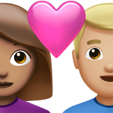 Liebespaar: Frau, Mann, mittlere Hautfarbe und mittelhelle Hautfarbe