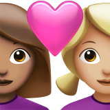 Liebespaar: Frau, Frau, mittlere Hautfarbe und mittelhelle Hautfarbe