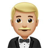 Mann im Smoking: mittelhelle Hautfarbe