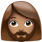 Frau: mittlere Hautfarbe, Bart