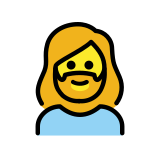 Frau: Bart - OpenMoji