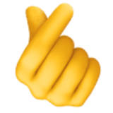 Hand mit gekreuztem Zeigefinger und Daumen - Facebook