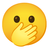 Gesicht mit offenen Augen und Hand über dem Mund - Noto Color Emoji