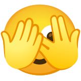 Gesicht mit durch die Finger linsendem Auge - Noto Color Emoji