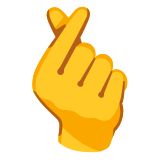 Hand mit gekreuztem Zeigefinger und Daumen - Noto Color Emoji