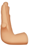 nach links schiebende Hand: mittelhelle Hautfarbe