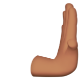 nach rechts schiebende Hand: mittlere Hautfarbe