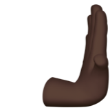 nach rechts schiebende Hand: dunkle Hautfarbe