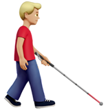 Mann mit Langstock: mittelhelle Hautfarbe, nach rechts