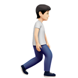 Fußgänger(in): helle Hautfarbe, nach rechts